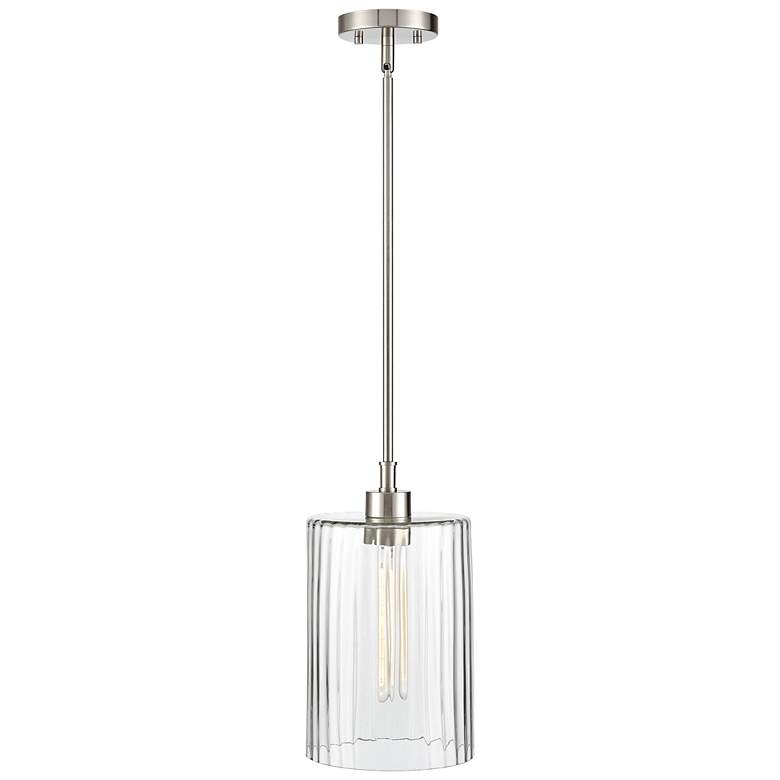 Image 4 Chastine 8" Wide Brushed Nickel Mini Pendant more views
