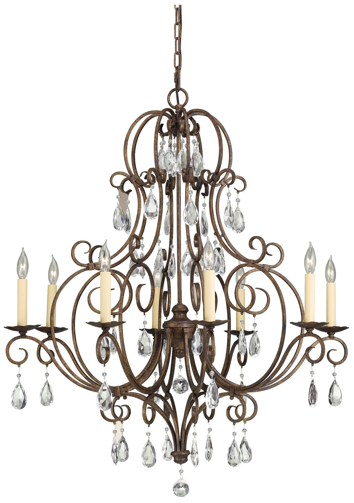 Chateau 32" Wide Mocha Bronze 8-Light Chandelier