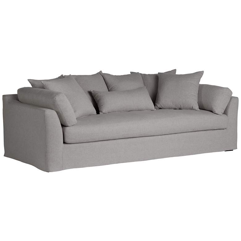 Image 3 Chateau 98 3/4" Wide Slate Gray Fabric Slipcover Sofa