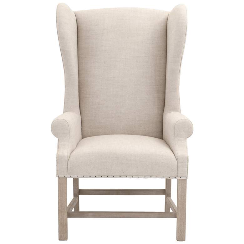 Image 1 Chateau Arm Chair, Performance Bisque French Linen, Natural Gray Ash