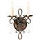 Chateau Collection 12" High Crackle Bronze 2-Light Wall Sconce