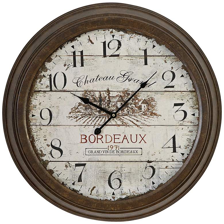 Image 1 Chateau Grand 23 inch Round Metal Wall Clock
