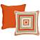 Chateau Orange and Taupe Geometric 18" Indoor-Outdoor Pillow
