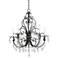 Chateau Vieux 26"W Gloss Black Crystal 5-Light Chandelier