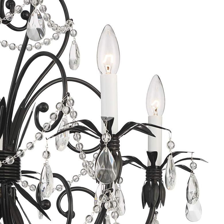 Chateau Vieux 26&quot;W Gloss Black Crystal 5-Light Chandelier more views
