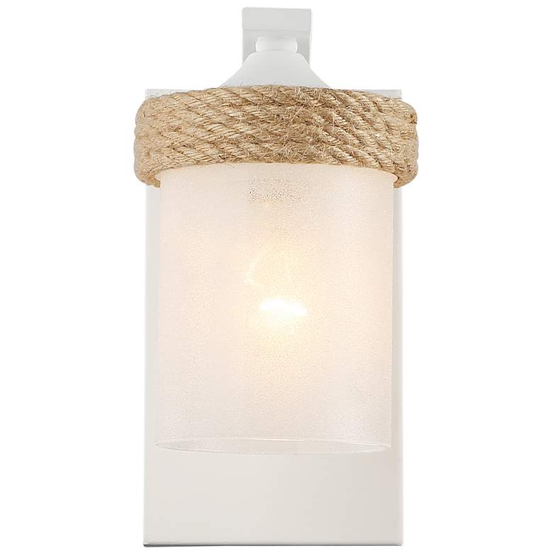 Image 1 Chatham 1-Light Wall Sconce in Natural White with Clear Sandblasted Glass