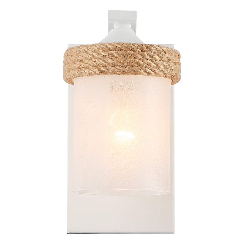 Image 2 Chatham 1-Light Wall Sconce in Natural White with Clear Sandblasted Glass more views
