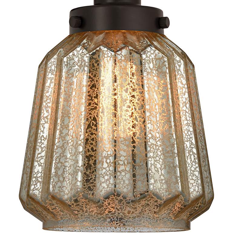 Image 2 Chatham 10" High Rubbed Bronze Mercury Glass Wall Sconce more views