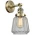 Chatham 12" High Antique Brass Sconce w/ Clear Shade