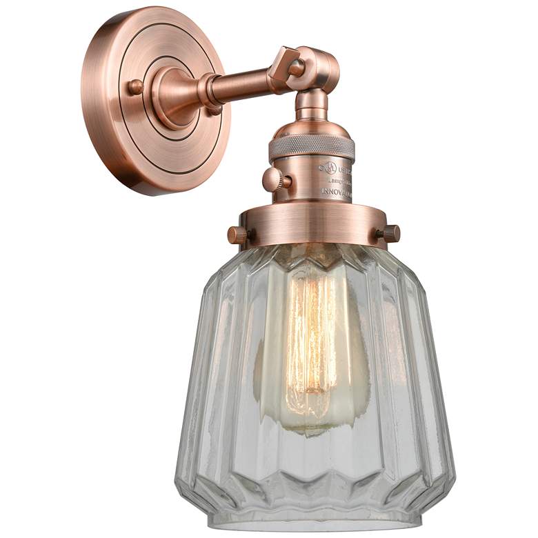 Image 1 Chatham 12" High Copper Sconce w/ Clear Shade