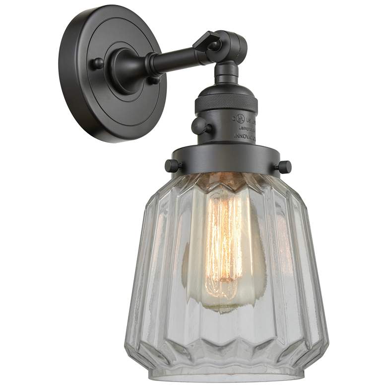 Image 1 Chatham 12" High Oil Rubbed Bronze Sconce w/ Clear Shade