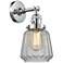 Chatham 12" High Polished Chrome Sconce w/ Clear Shade