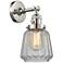 Chatham 12" High Polished Nickel Sconce w/ Clear Shade