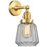 Chatham 12" High Satin Gold Sconce w/ Clear Shade