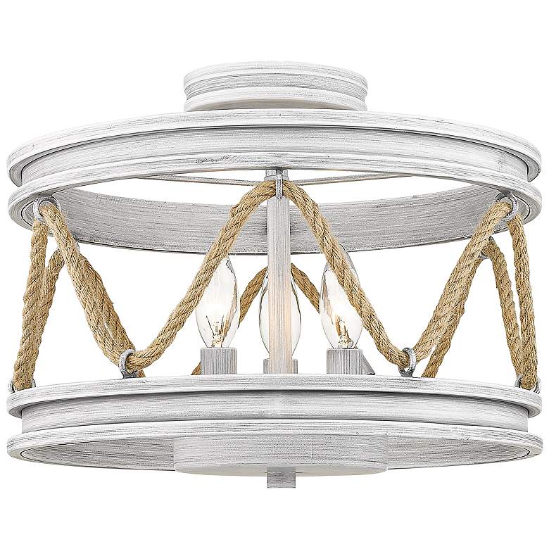 Image 1 Chatham 14 3/4 inch Wide 3-Light Semi-Flush in Gray Driftwood