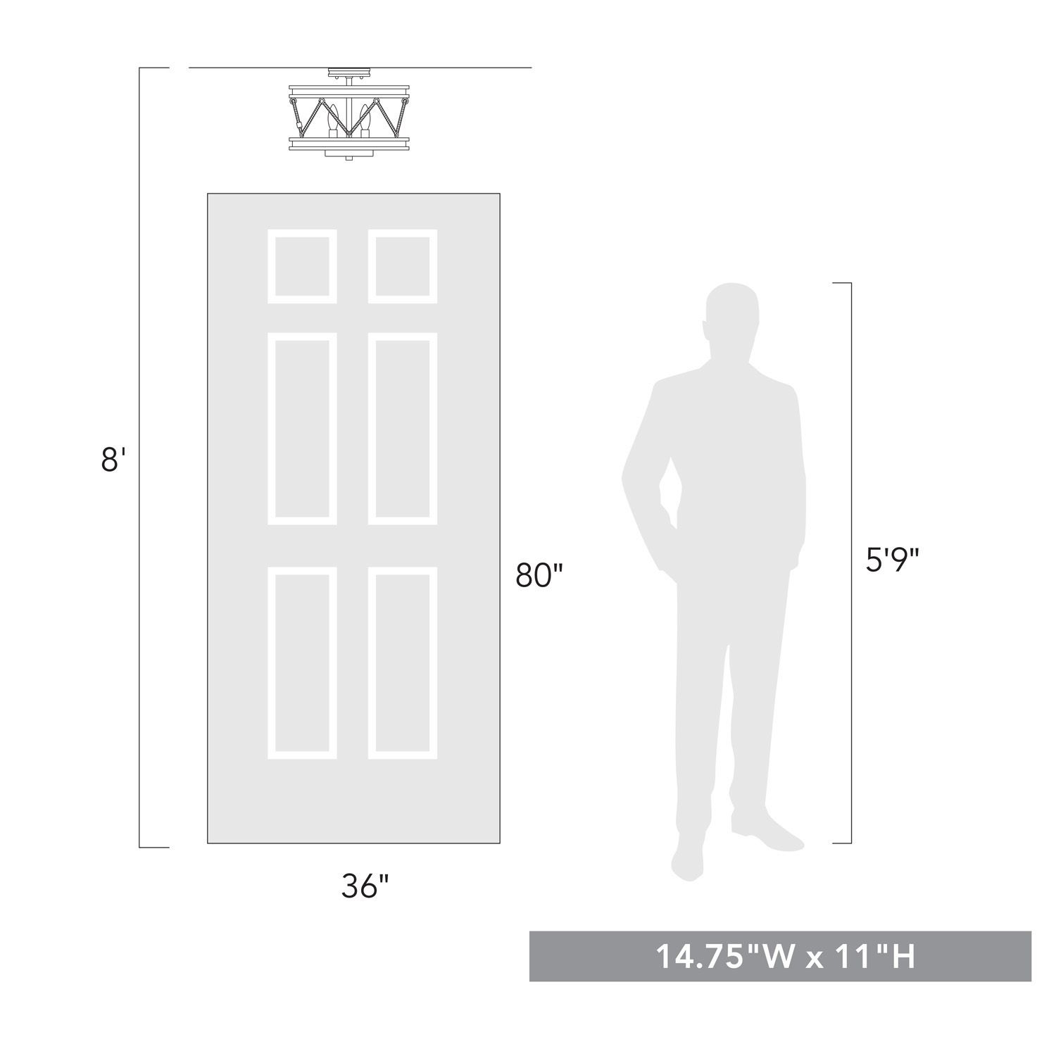 Image 4 Chatham 14 3/4" Wide Gray Driftwood 3-Light Ceiling Light more views
