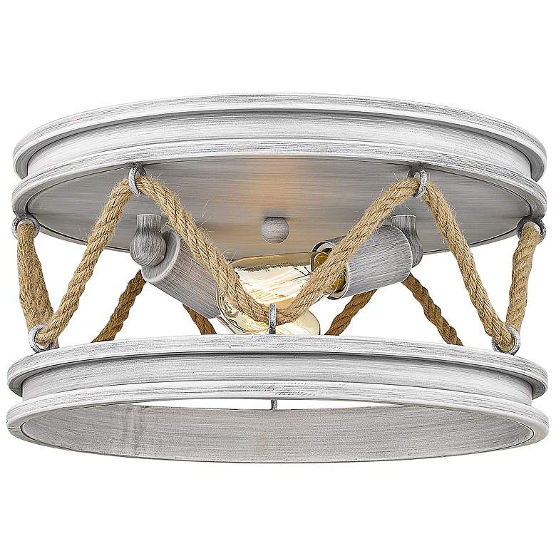 Image 1 Chatham 14 inch Wide 2-Light Flush Mount in Gray Driftwood with Gray Drift