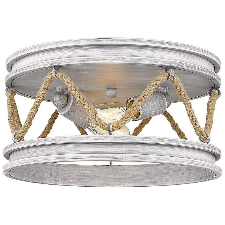 Image 1 Chatham 14" Wide Gray Driftwood 2-Light Ceiling Light