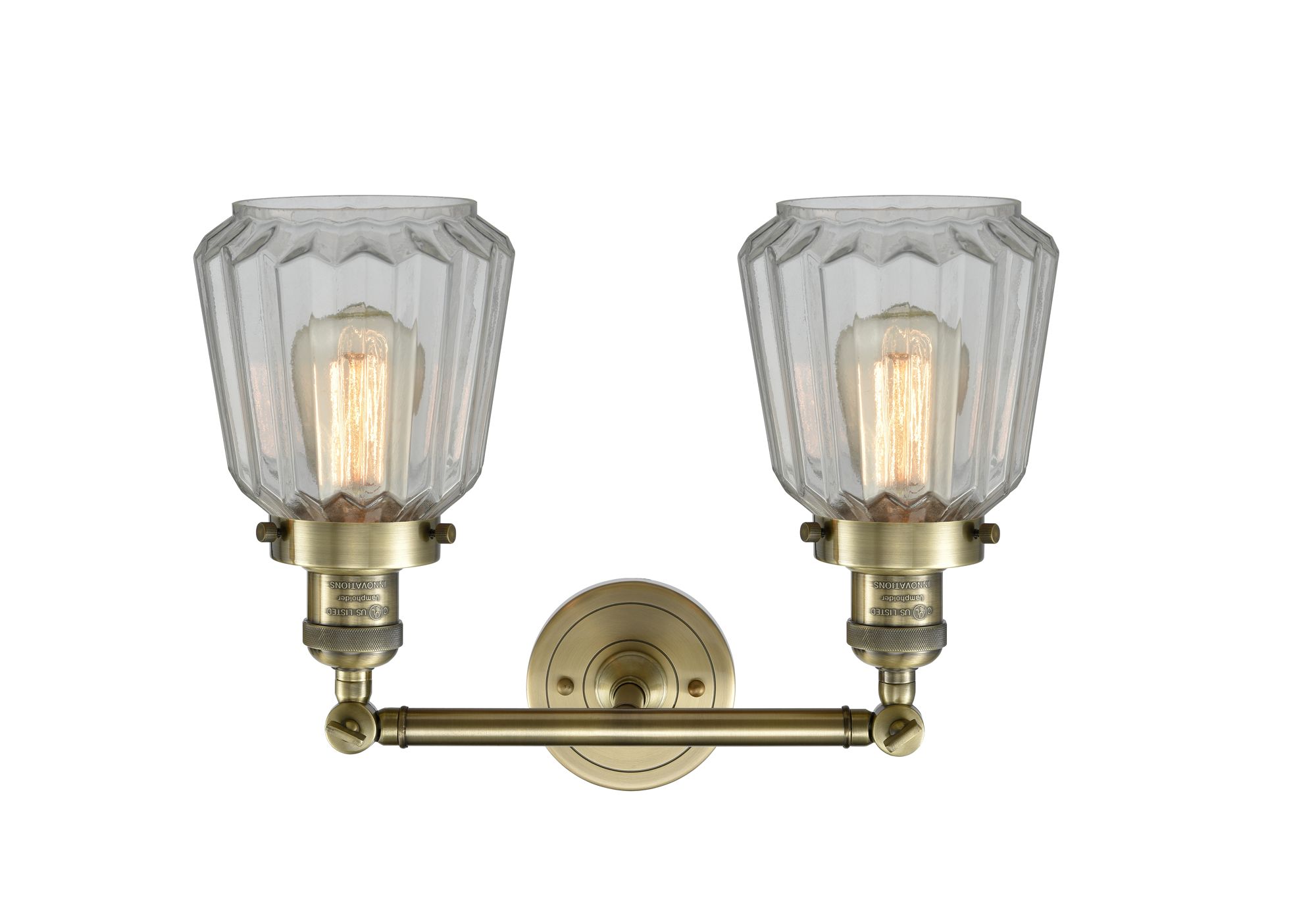 Image 2 Chatham 16" Wide 2 Light Antique Brass Bath Vanity Light w/ Clear Shad more views
