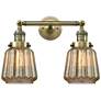 Chatham 16" Wide 2 Light Antique Brass Bath Vanity Light w/ Mercury Sh