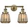 Chatham 16" Wide 2 Light Antique Brass Bath Vanity Light w/ Mercury Sh