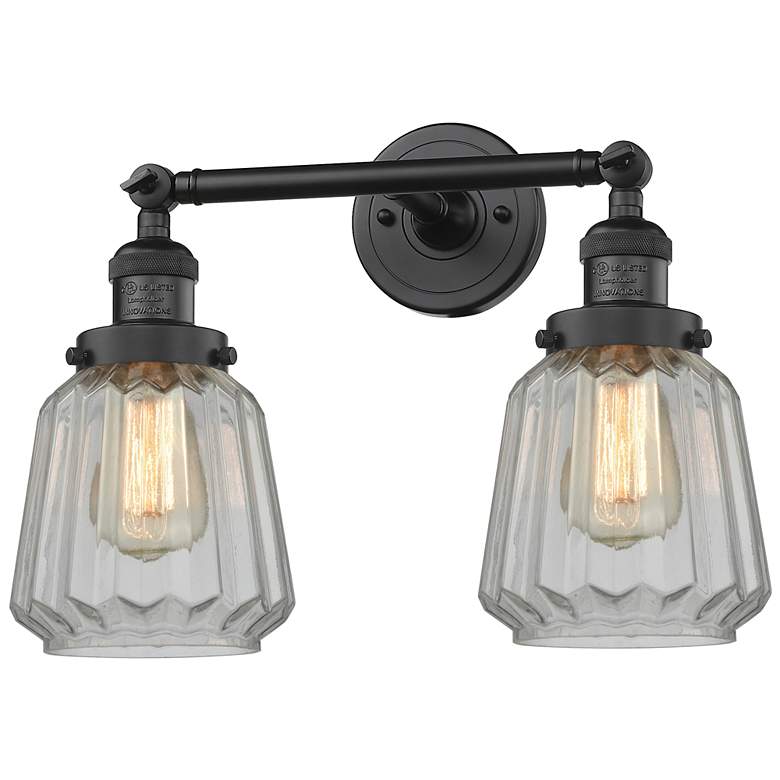 Image 1 Chatham 16" Wide 2 Light Matte Black Bath Vanity Light w/ Clear Shade