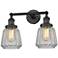 Chatham 16" Wide 2 Light Matte Black Bath Vanity Light w/ Clear Shade