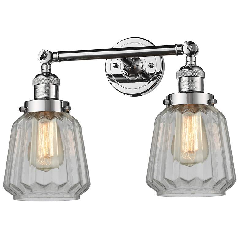 Image 1 Chatham 16" Wide 2 Light Polished Chrome Bath Vanity Light w/ Clear Sh