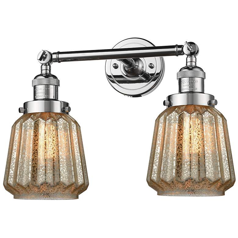 Image 1 Chatham 16" Wide 2 Light Polished Chrome Bath Vanity Light w/ Mercury