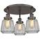 Chatham 18.25"W 3 Light Oil Rubbed Bronze Flush Mount w/ Clear Glass S