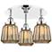 Chatham 18.25"W 3 Light Polished Chrome Flush Mount w/ Mercury Glass S