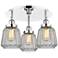Chatham 18.25"W 3 Light Polished Chrome Flush Mount With Clear Glass S