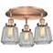 Chatham 18 1/4" Wide Copper Ceiling Light w/ Ribbed Glass