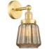 Chatham 2.25" High Satin Gold Sconce With Clear Shade