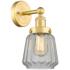 Chatham 2.25" High Satin Gold Sconce With Matte White Shade