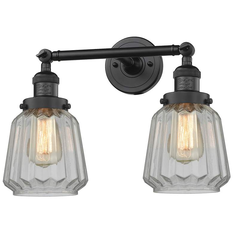 Image 1 Chatham 2 Light 16" LED Bath Light - Matte Black - Clear Shade
