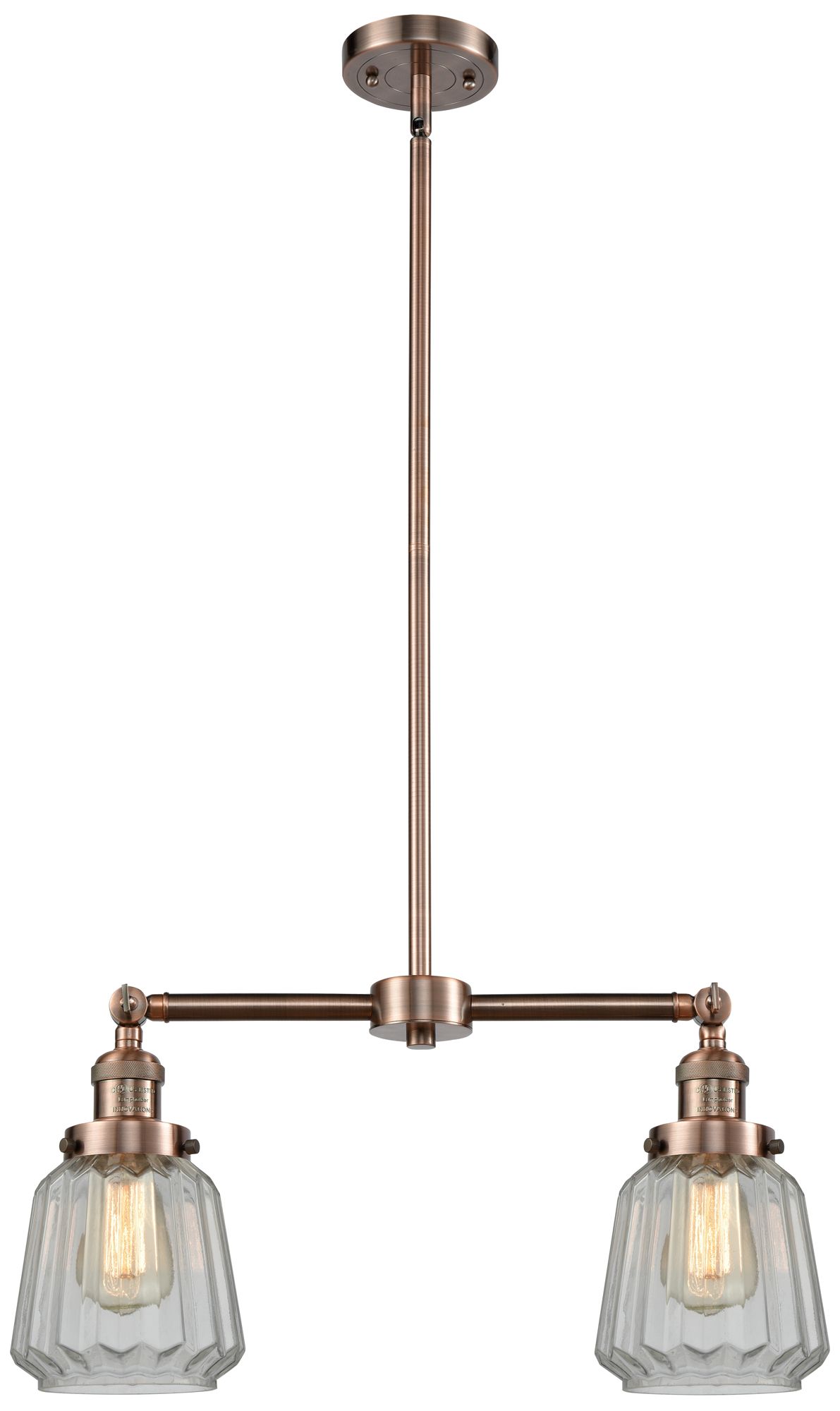 Chatham 21" Wide 2 Light Copper Island Light w/ Clear Shade