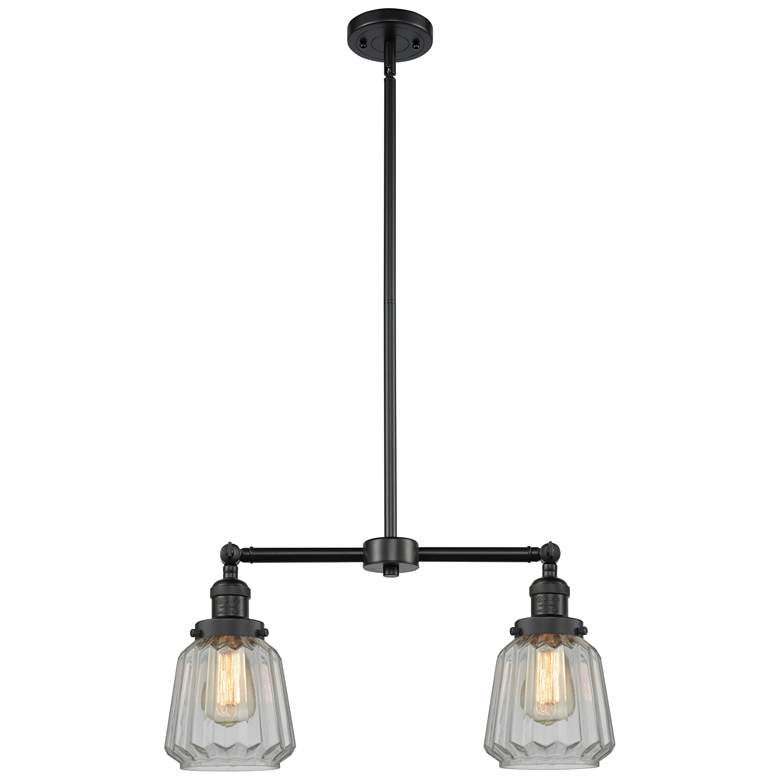 Image 1 Chatham 21" Wide 2 Light Matte Black Island Light w/ Clear Shade