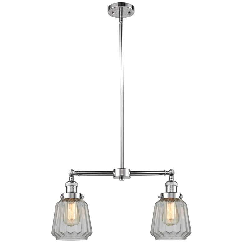 Image 1 Chatham 21" Wide 2 Light Polished Chrome Island Light w/ Clear Shade