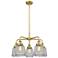 Chatham 24.5"W 5 Light Brushed Brass Stem Hung Chandelier w/ Clear Sha
