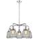 Chatham 24.5"W 5 Light Polished Chrome Stem Hung Chandelier w/ Clear S