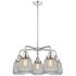 Chatham 24.5"W 5 Light Polished Chrome Stem Hung Chandelier w/ Clear S