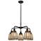 Chatham 24.5"W 5 Light Rubbed Bronze Stemmed Chandelier w/ Mercury Sha