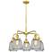 Chatham 24.5"W 5 Light Satin Gold Stem Hung Chandelier w/ Clear Glass