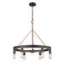 2_Chatham 26 1/2" Wide Bronze 6-Light Wagon Wheel Chandelier more views