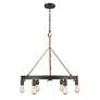 3_Chatham 26 1/2" Wide Bronze 6-Light Wagon Wheel Chandelier more views