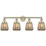 Chatham 33.5" Wide 4 Light Antique Brass Bath Vanity Light With Clear