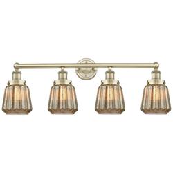 Chatham 33.5" Wide 4 Light Antique Brass Bath Vanity Light With Clear