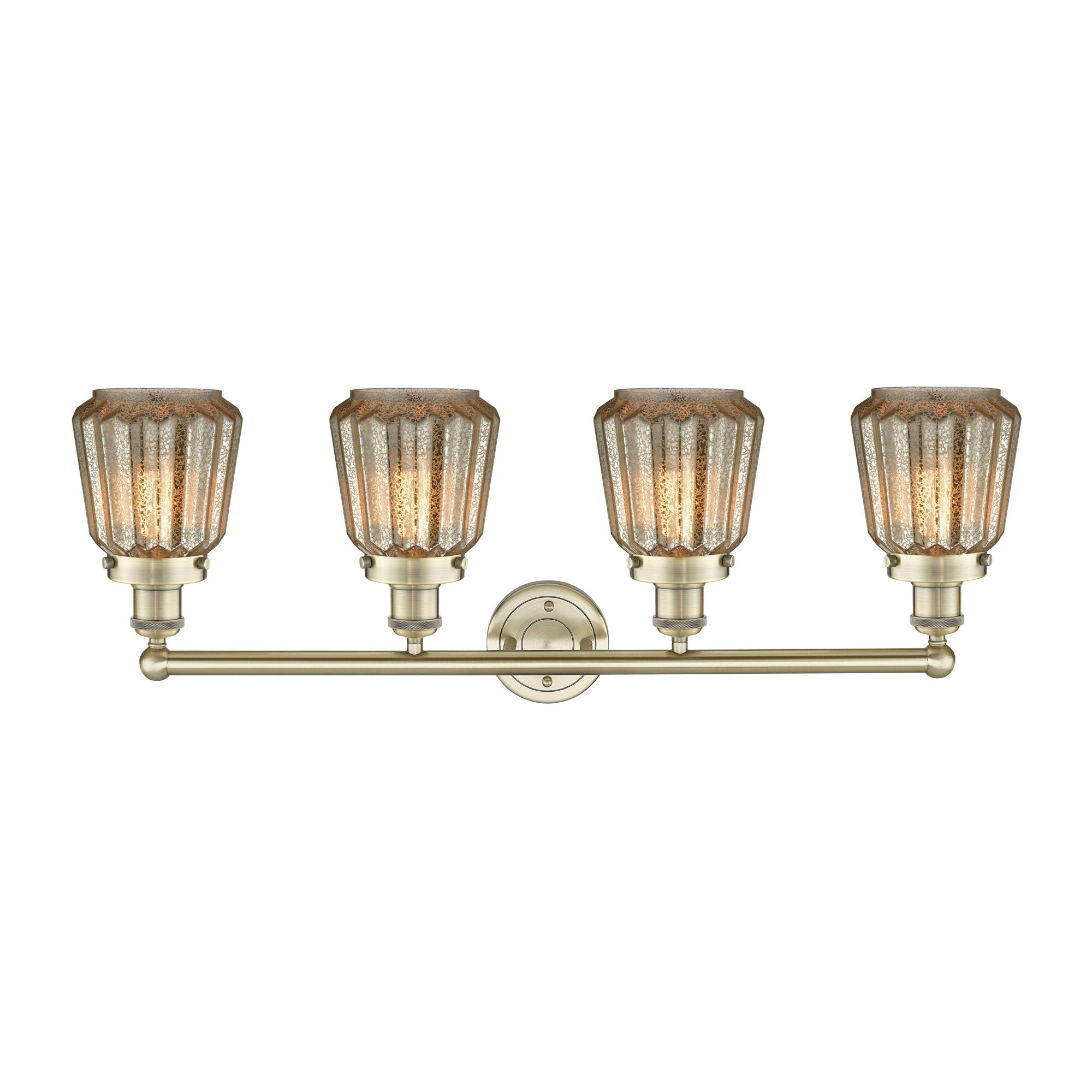 Image 2 Chatham 33.5" Wide 4 Light Antique Brass Bath Vanity Light With Clear  more views