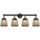 Chatham 33.5" Wide 4 Light Black Brass Bath Vanity Light With Clear Sh